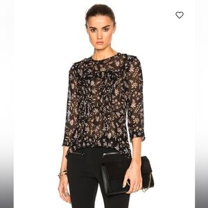 Veronica Beard sheer silk floral top